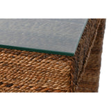 Dining Table Home ESPRIT Natural Tempered Glass Fibre Teak 180 x 90 x 77 cm-3