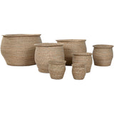 Planter Home ESPRIT Brown Fibre Urban 70 x 70 x 58 cm (7 Units)-0
