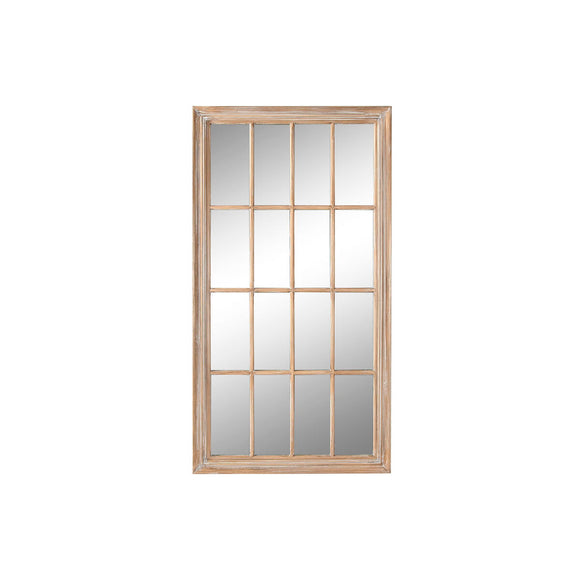 Wall mirror Home ESPRIT Natural Window Stripped 68 x 4 x 128 cm-0