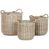 Basket set Home ESPRIT White Natural Seagrass (3 Pieces)-1
