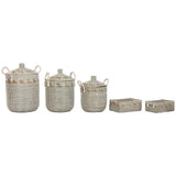 Basket set Home ESPRIT White Natural Seagrass (5 Pieces)-0