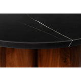 Dining Table Home ESPRIT Black Natural Marble Acacia 106 x 106 x 76 cm-4