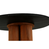 Dining Table Home ESPRIT Black Natural Marble Acacia 106 x 106 x 76 cm-2