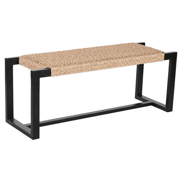 Bench Home ESPRIT Black Synthetic fibre Fibre Teak 120 x 40 x 45 cm-0