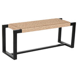 Bench Home ESPRIT Black Synthetic fibre Fibre Teak 120 x 40 x 45 cm-0
