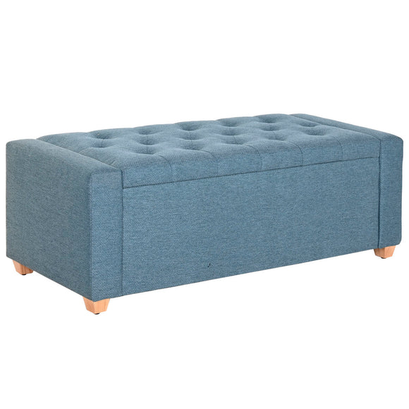 Bench Home ESPRIT Blue Polyester Wood 120 X 50 X 42 CM-0