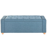 Bench Home ESPRIT Blue Polyester Wood 120 X 50 X 42 CM-1