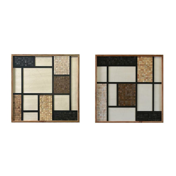 Painting Home ESPRIT Pinewood Recycled Wood 82 x 4 x 82 cm-0