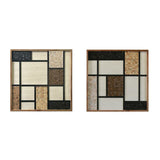 Painting Home ESPRIT Pinewood Recycled Wood 82 x 4 x 82 cm-0