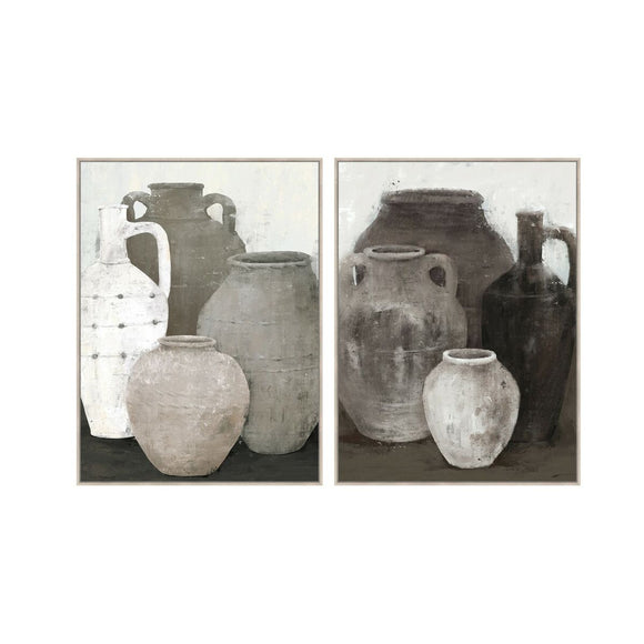 Painting Home ESPRIT Black Grey Oriental Vase 90 x 4 x 120 cm (2 Units)-0