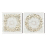 Canvas Home ESPRIT White Circles 102 x 4,5 x 102 cm (2 Units)-0