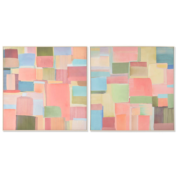 Canvas Home ESPRIT Abstract Urban 102,5 x 3,5 x 102,5 cm (2 Units)-0