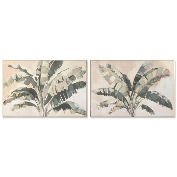 Canvas Home ESPRIT Brown Green Palms Tropical 122,5 x 3,5 x 82,5 cm (2 Units)-0