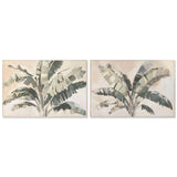 Canvas Home ESPRIT Brown Green Palms Tropical 122,5 x 3,5 x 82,5 cm (2 Units)-0
