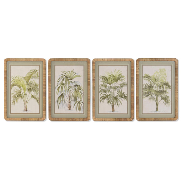 Painting Home ESPRIT Green Natural Palms Tropical 40 X 2,5 X 60 CM (4 Units)-0