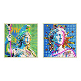 Painting Home ESPRIT Blue Green Modern 83 x 3 x 83 cm (2 Units)-0