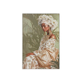 Painting Home ESPRIT White Green Colonial African Woman 100 x 4,5 x 150 cm-2