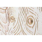 Painting Home ESPRIT White Natural Peacock Tropical 100 x 5 x 100 cm (2 Units)-6