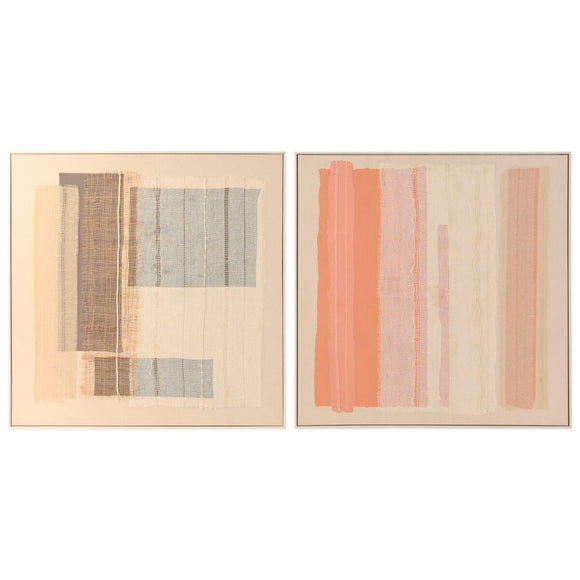 Painting Home ESPRIT White Beige Abstract Urban 102 x 4,5 x 102 cm (2 Units)-0