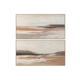 Painting Home ESPRIT White Beige Abstract Modern 142,5 X 4,5 X 72,5 CM (2 Units)-0