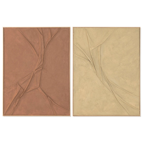 Painting Home ESPRIT Mustard Terracotta Modern 90 x 4,5 x 120 cm (2 Units)-0