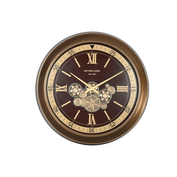 Wall Clock Home ESPRIT Golden Maroon Crystal Iron Glam 100 x 14 x 100 cm-0