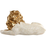 Decorative Figure Home ESPRIT White Golden Lion 80 x 36 x 39 cm-1