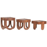 Set of 3 tables Home ESPRIT Brown 44 x 44 x 45 cm-0