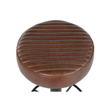 Stool Home ESPRIT Brown Black Leather Iron-6