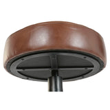 Stool Home ESPRIT Brown Black Leather Iron-3