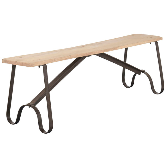Bench Home ESPRIT Black Natural Iron Teak 152 X 41 X 46 CM-0
