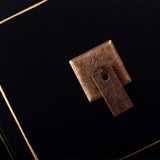 TV furniture ORIENTE 130 x 24 x 50,5 cm Black Golden Wood-2