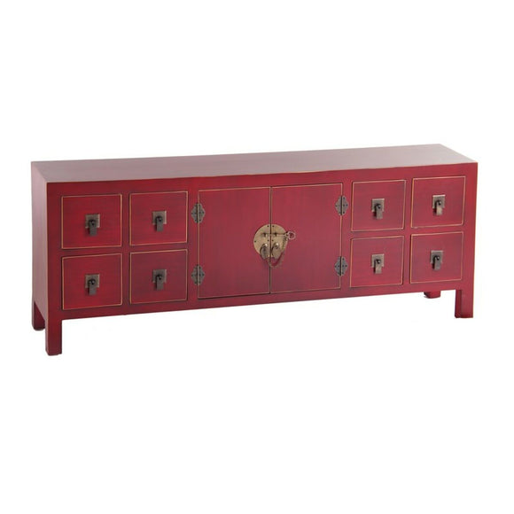 TV furniture ORIENTE Red Wood Iron MDF Wood 130 x 24 x 50,5 cm-0