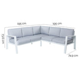 Garden sofa Thais 195 x 195 x 73,6 cm Aluminium-1
