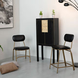 Stool 42 x 49 x 88 cm Black Golden Metal Polyurethane-7