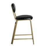 Stool 42 x 49 x 88 cm Black Golden Metal Polyurethane-6