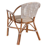 Dining Chair Brown Grey Polyester Rattan Foam 56 x 60 x 84 cm-7