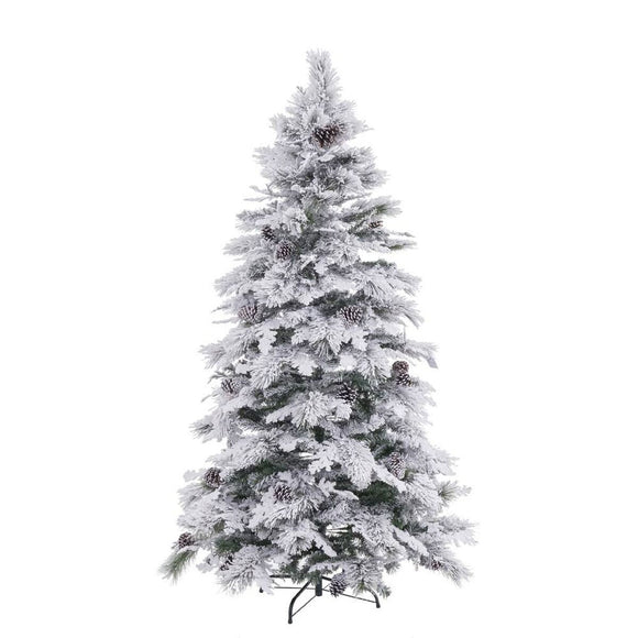 Christmas Tree White Green PVC Metal Polyethylene 180 cm-0