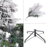 Christmas Tree White Green PVC Metal Polyethylene 180 cm-3