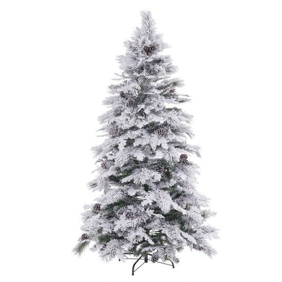 Christmas Tree White Green PVC Metal Polyethylene 210 cm-0