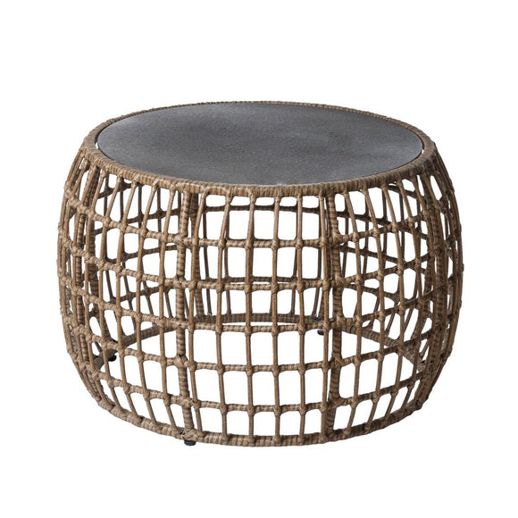 Centre Table Ariki Table Steel Rattan Tempered Glass synthetic rattan 73 x 61 x 46 cm-0