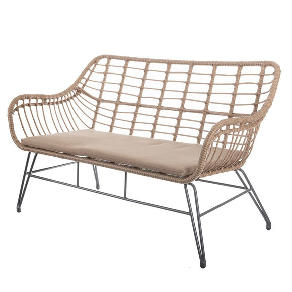 Garden sofa Ariki 121 x 62 x 76 cm synthetic rattan Steel Graphite-0