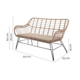 Garden sofa Ariki 121 x 62 x 76 cm synthetic rattan Steel Graphite-1