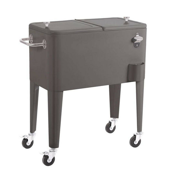 Portable Fridge Fresh Grey Metal 74 x 43 x 80 cm-0