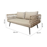 2-Seater Sofa Ariki Steel Rattan synthetic rattan 161 x 84 x 67 cm-1