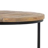 Set of 2 tables Iron Mango wood 90 x 90 x 40 cm-7