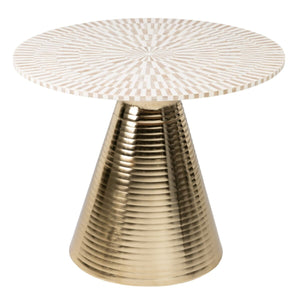 Side table White Golden 91,4 x 91,4 x 74 cm-0