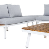 Garden sofa Saskia White Wood Aluminium 260 x 70 x 70 cm-1