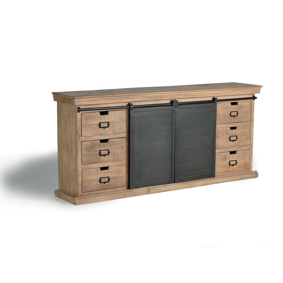 Sideboard Alexandra House Living Grey Natural wood and metal 190 x 85 x 40 cm-0