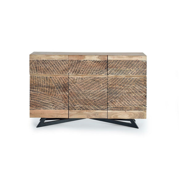 Sideboard Alexandra House Living Natural Metal Acacia 140 x 90 x 40 cm-0